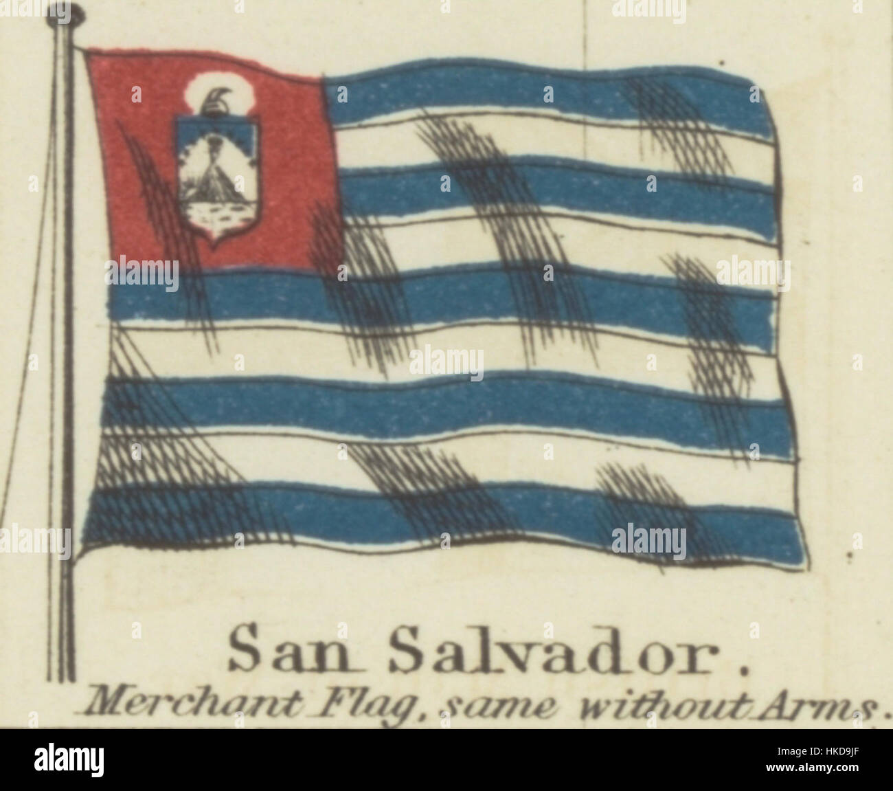 San Salvador. Johnson's new chart of national emblems, 1868 Stock Photo