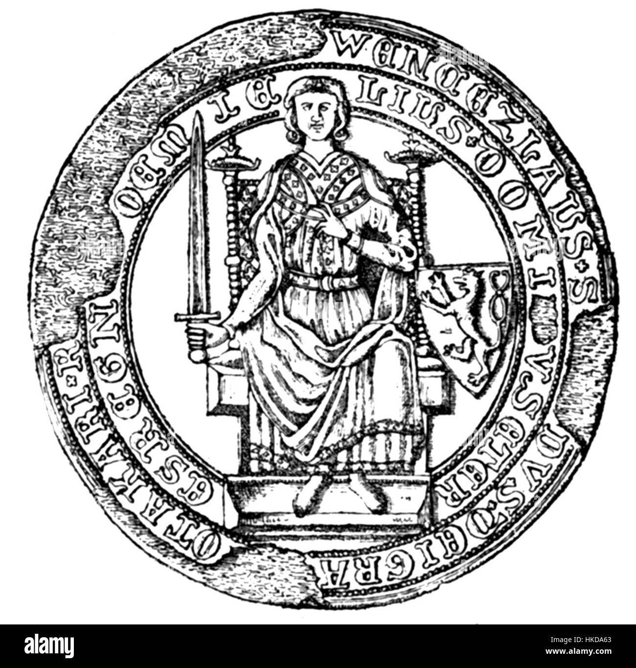 Seal of Wenceslaus II as hereditary Prince of the Kingdom of Bohemia