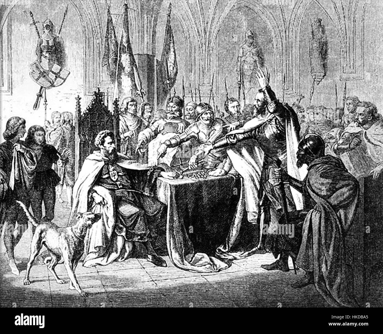 The Sale of the Castle of Marienburg in 1457 to King Casimir IV of Poland Stock Photo
