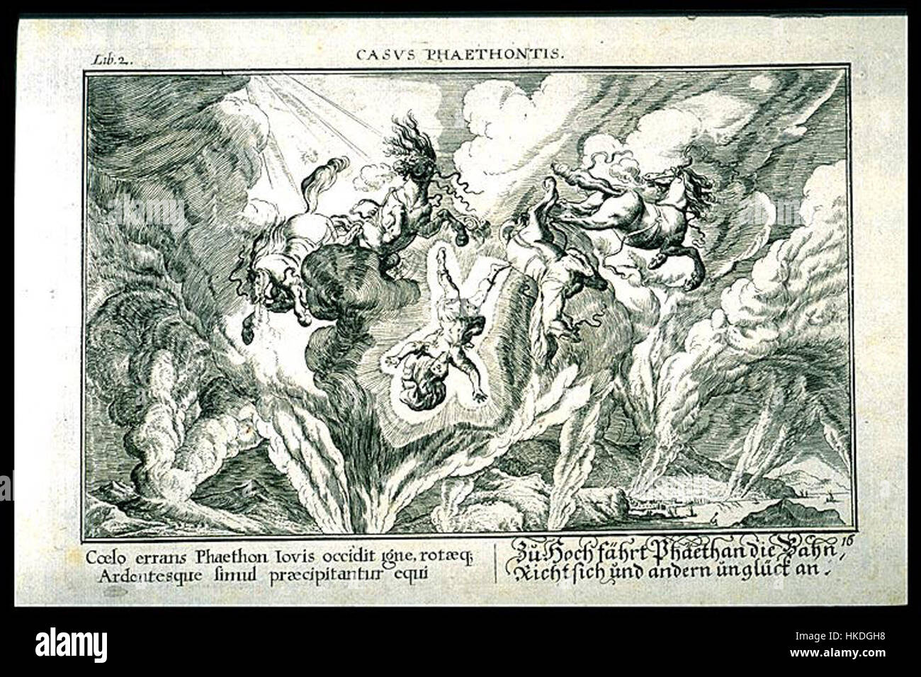 Cycnos e Fetonte 1703 Inc di Johann Whilhelm Bauer (1600 1640) per un'
