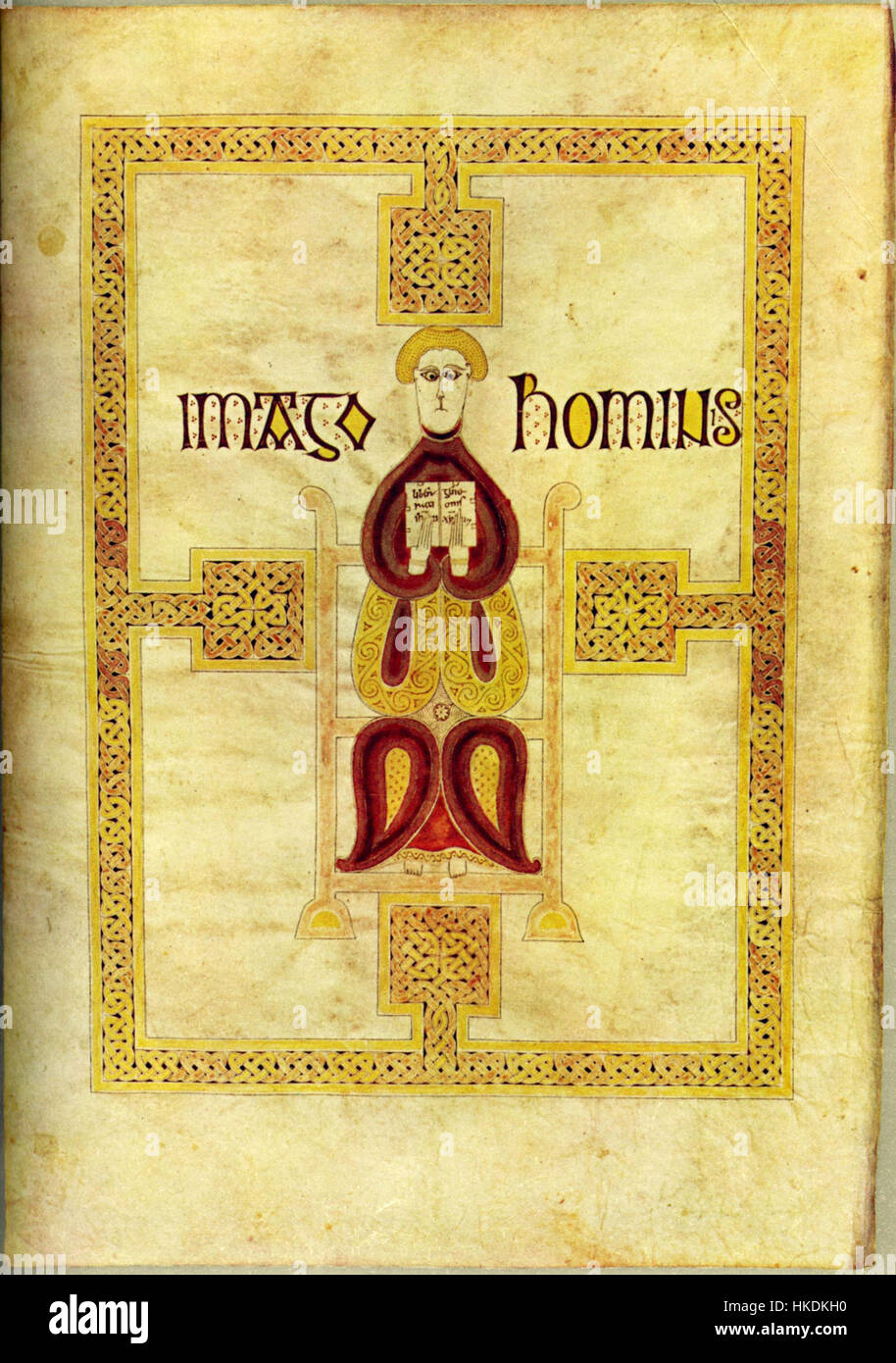Echternach Gospels The Man, symbol of St Matthew Stock Photo Alamy