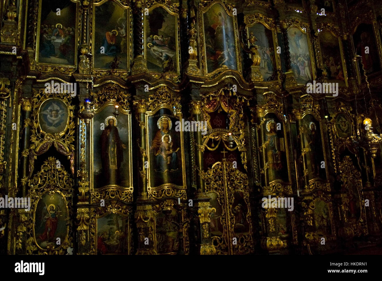 This image captures the central detail of an iconostasis, a sacred ...