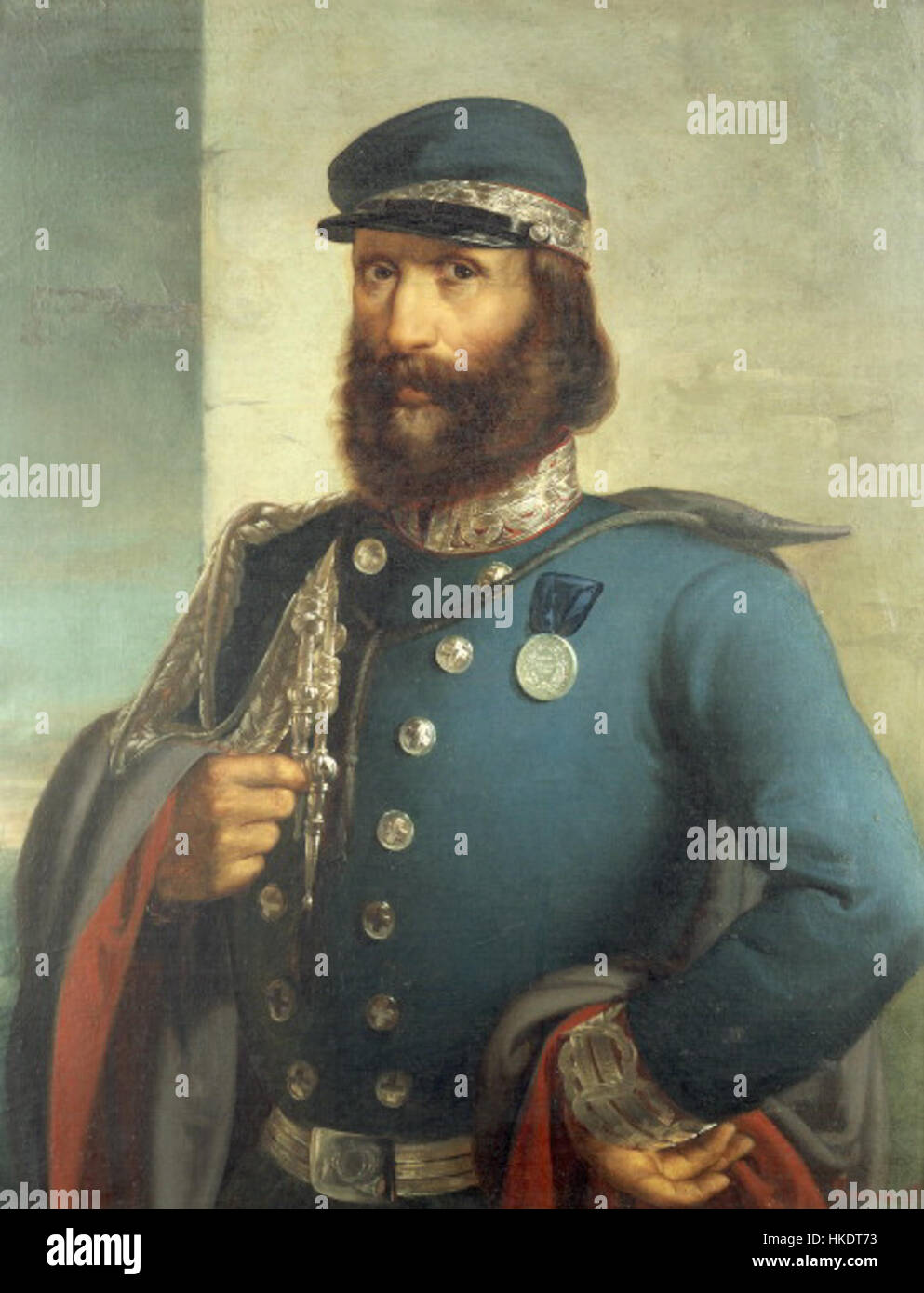 Portrait of Giuseppe Garibaldi (1807 1882), by Gerolamo Induno (1827 1890) Stock Photo