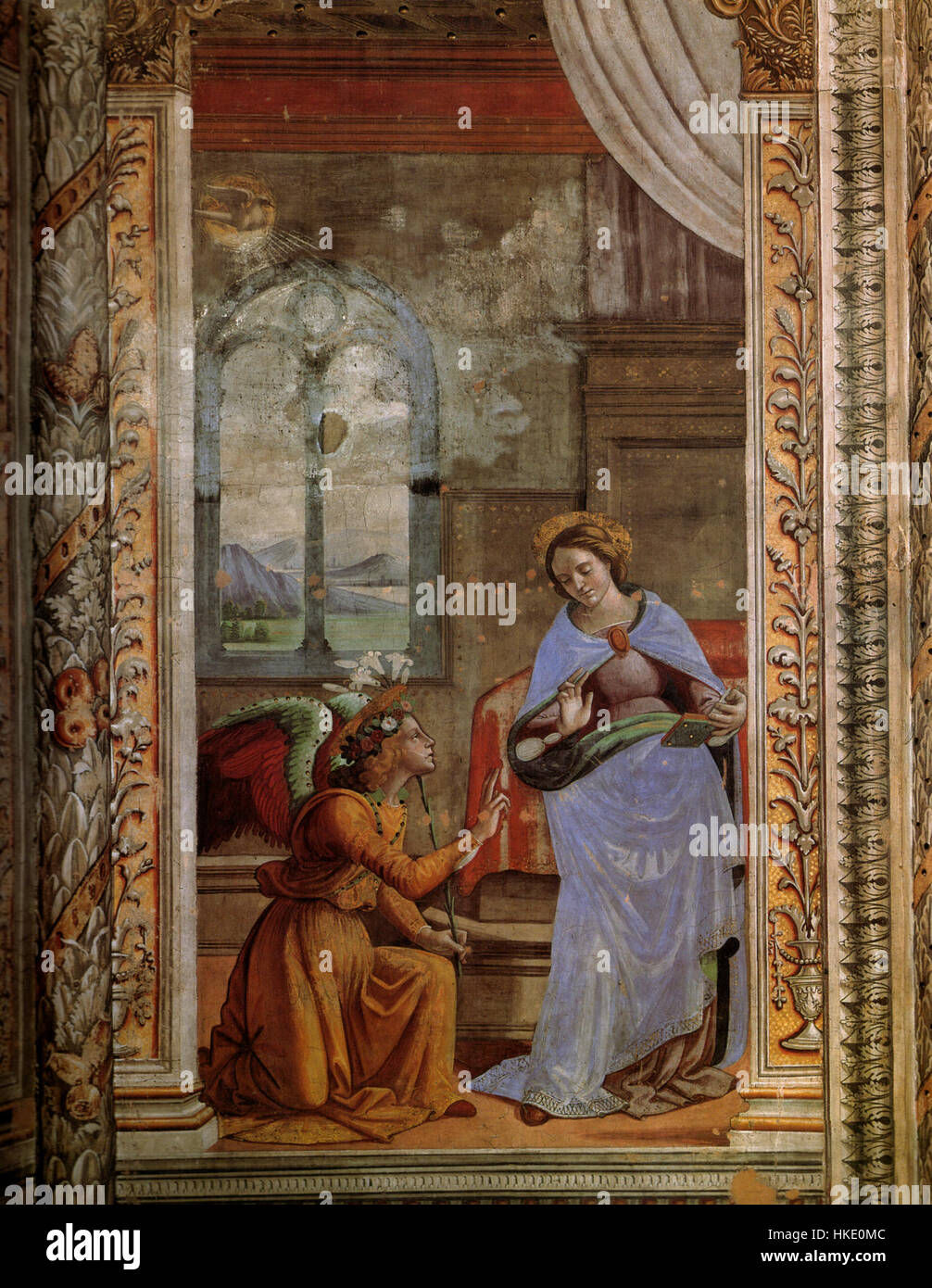 The Annunciation fresco in the Cappella Tornabuoni is a notable work of ...