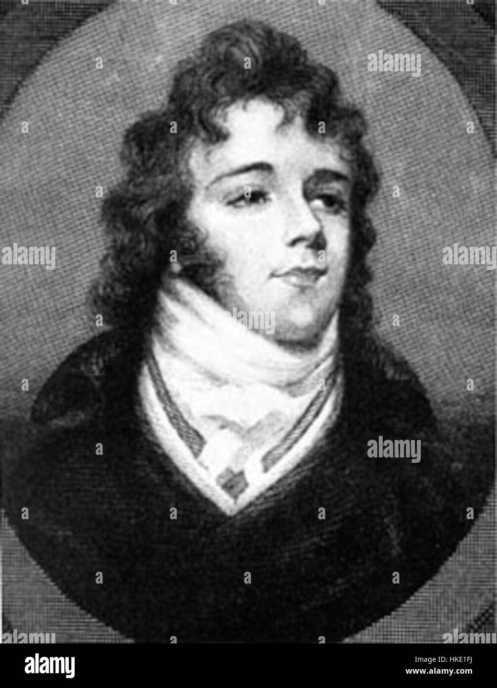 This miniature engraving by Brummell captures fine detail and intricate design in a small format. The work demonstrates Brummell's expertise in miniature art, reflecting the delicate craftsmanship typical of the period. Stock Photo