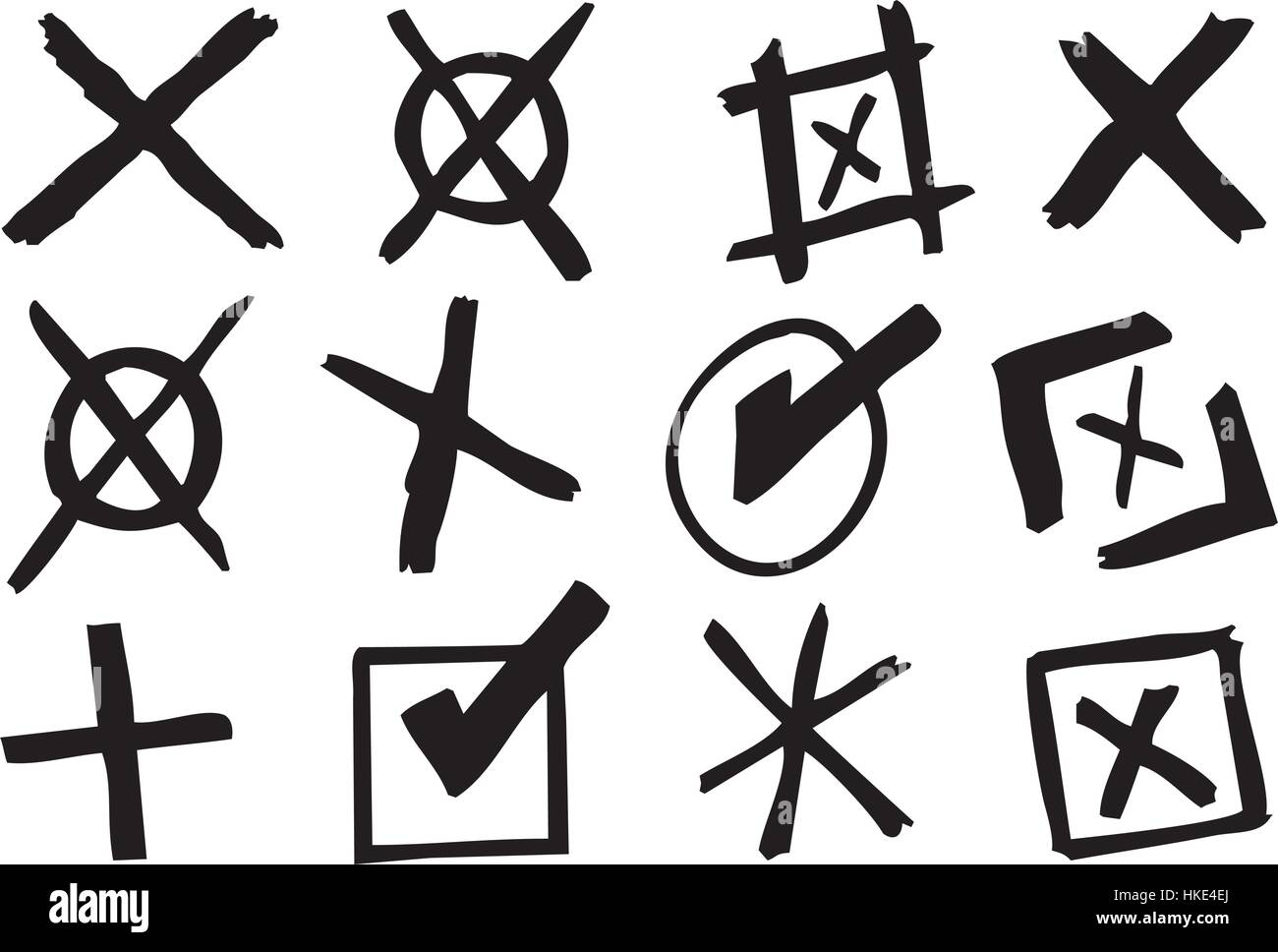 Make the right election cross. Stock Vector