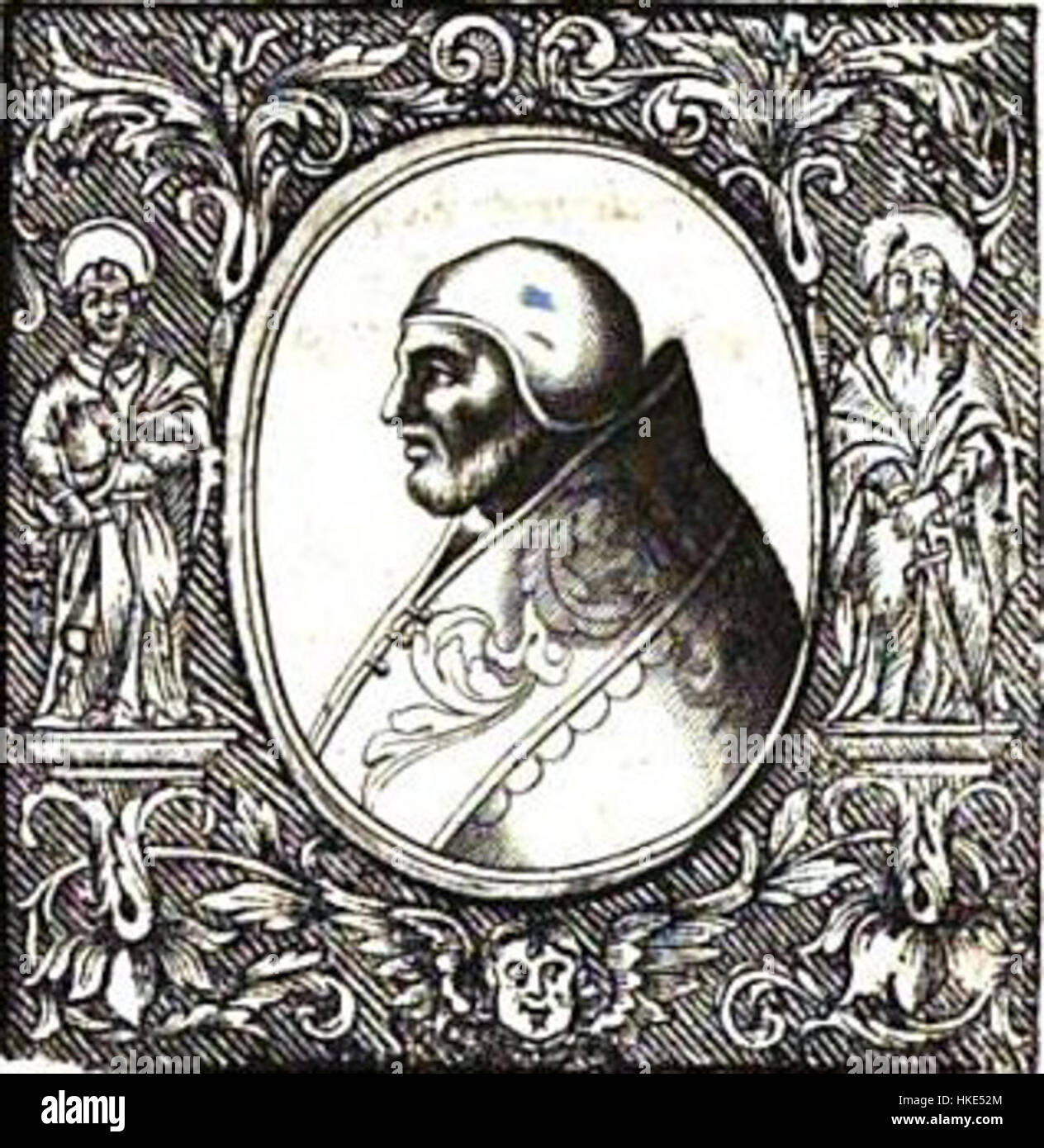 'Inocenc 6' is a historical artwork, characterized by its detailed brushwork and rich color palette. The painting reflects the techniques and style typical of the period, showcasing a strong connection to classical traditions and an emphasis on fine details in both composition and subject matter. Stock Photo