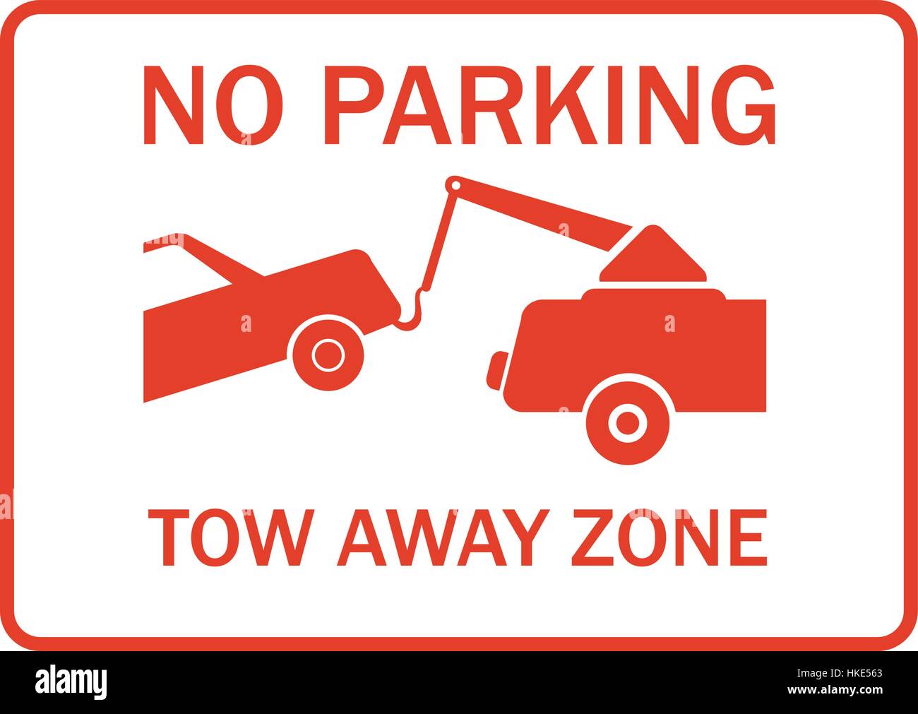 No Parking. Tow away zone. Stock Vector