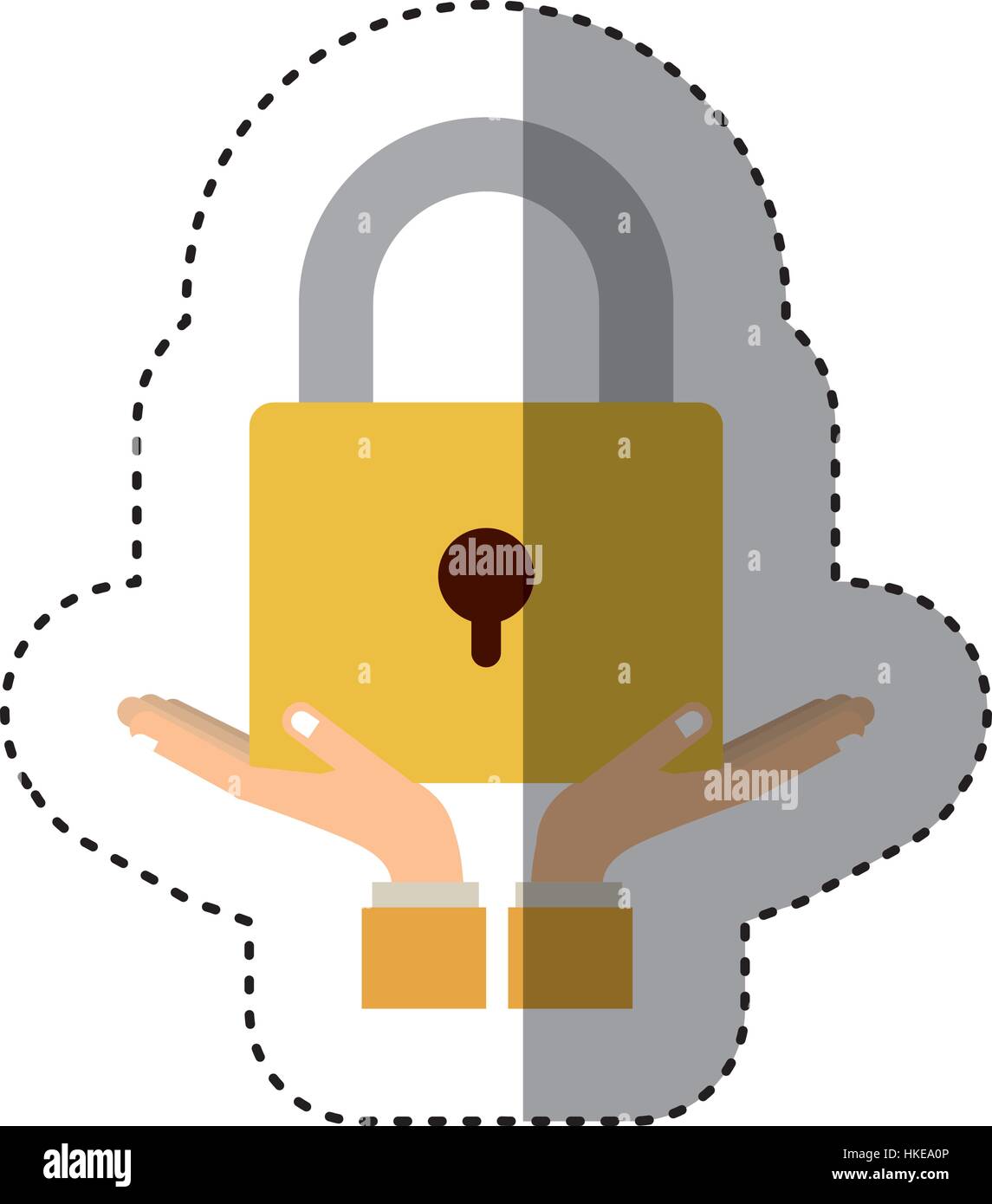 silhouette monochrome with closed padlock Stock Vector Image & Art - Alamy