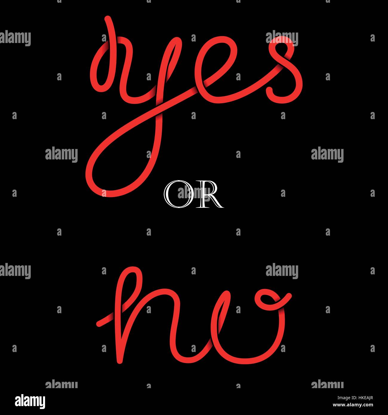 https://c8.alamy.com/comp/HKEAJR/yes-and-no-hand-lettering-calligraphy-vector-HKEAJR.jpg