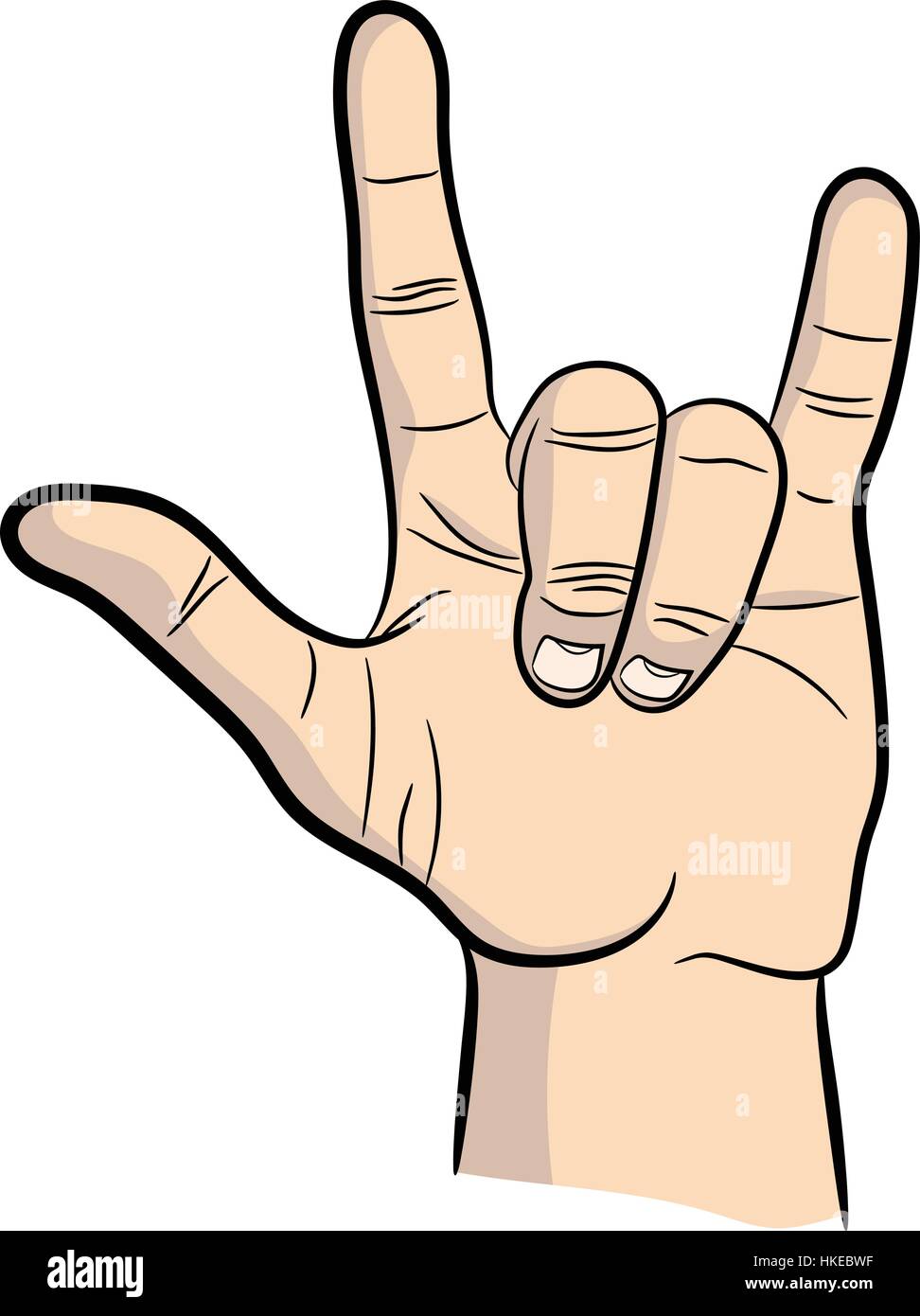 Rock And Roll Hand Sign Drawing