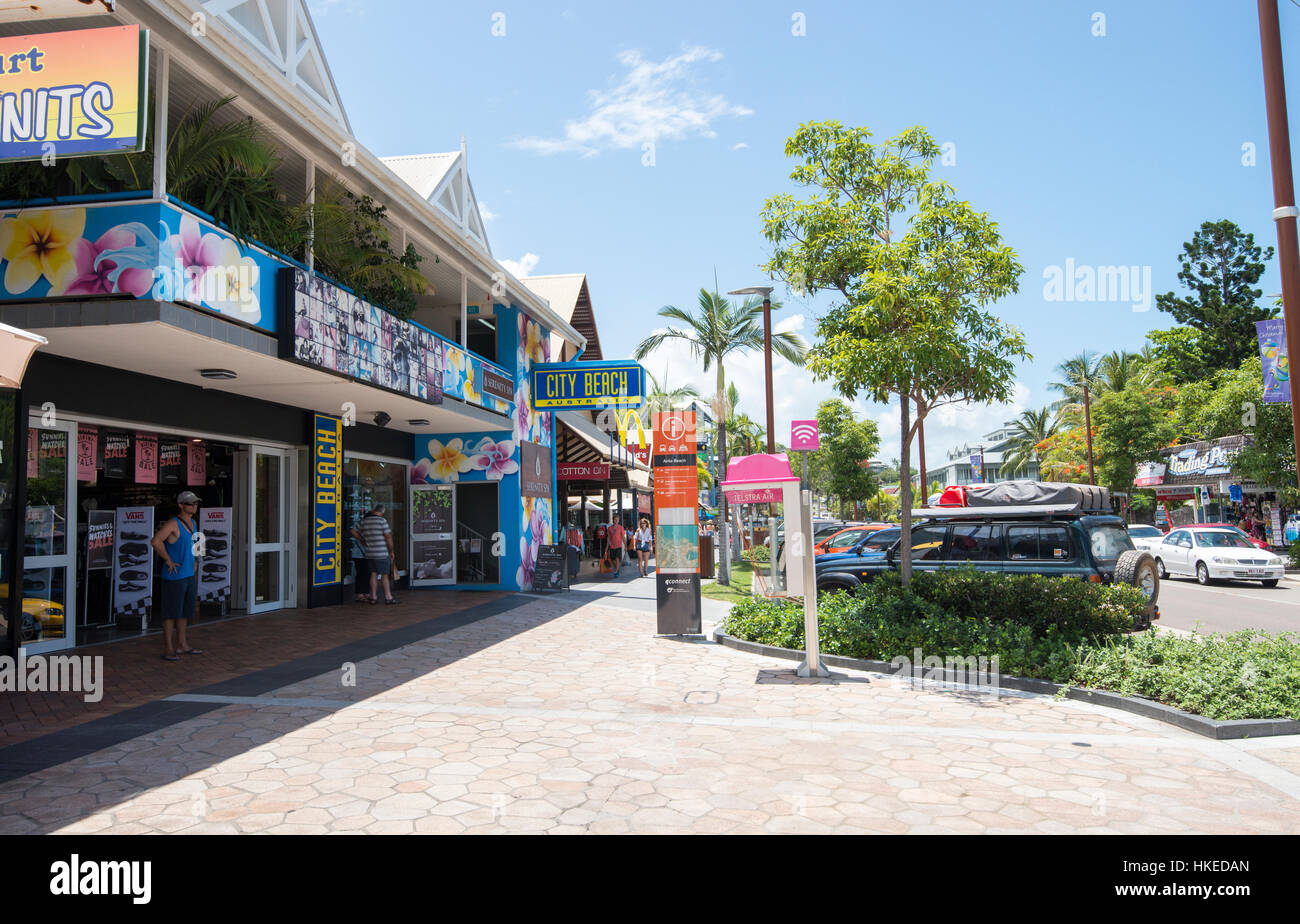 A summer day on Main Street in Airlie Beach Queensland, East Coast Australia Stock Photo