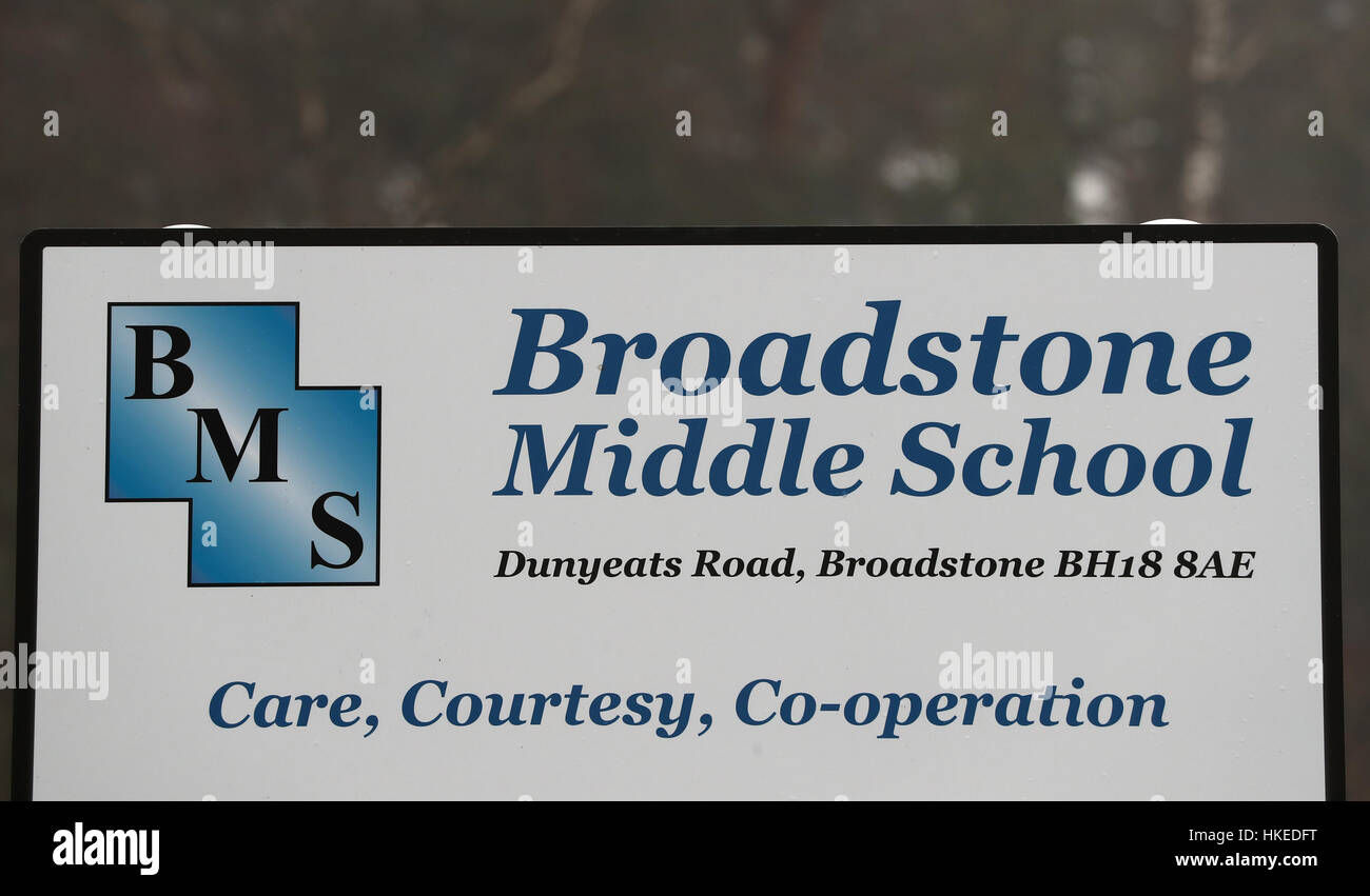 Broadstone Middle School near to Poole in Dorset, where police were