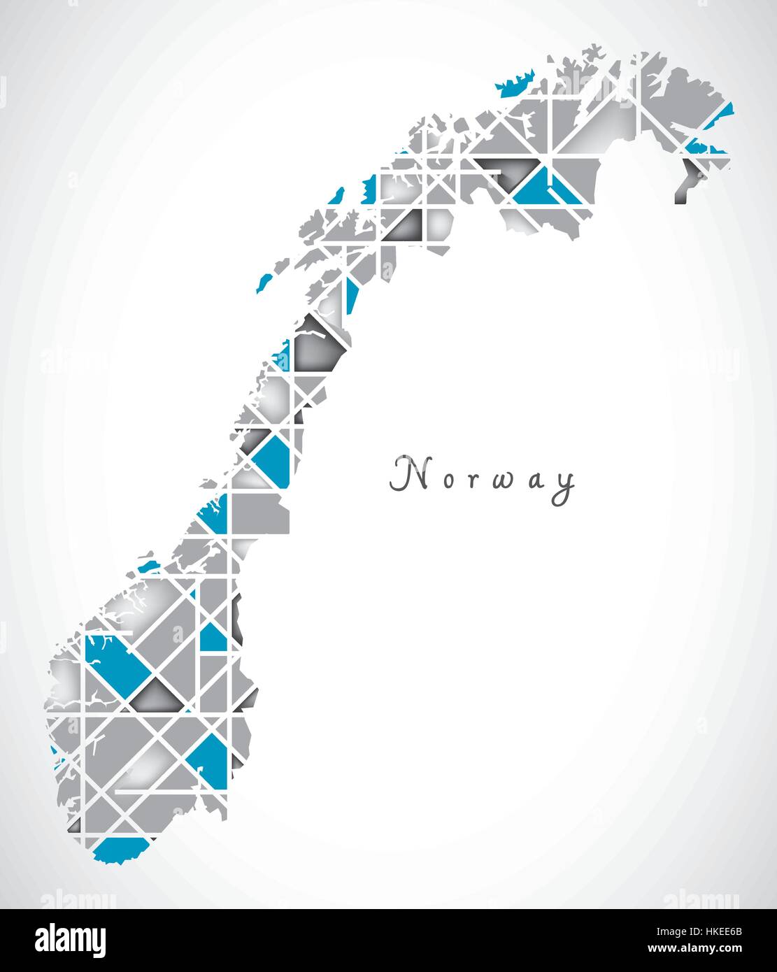 Norway Map crystal diamond style artwork illustration Stock Vector