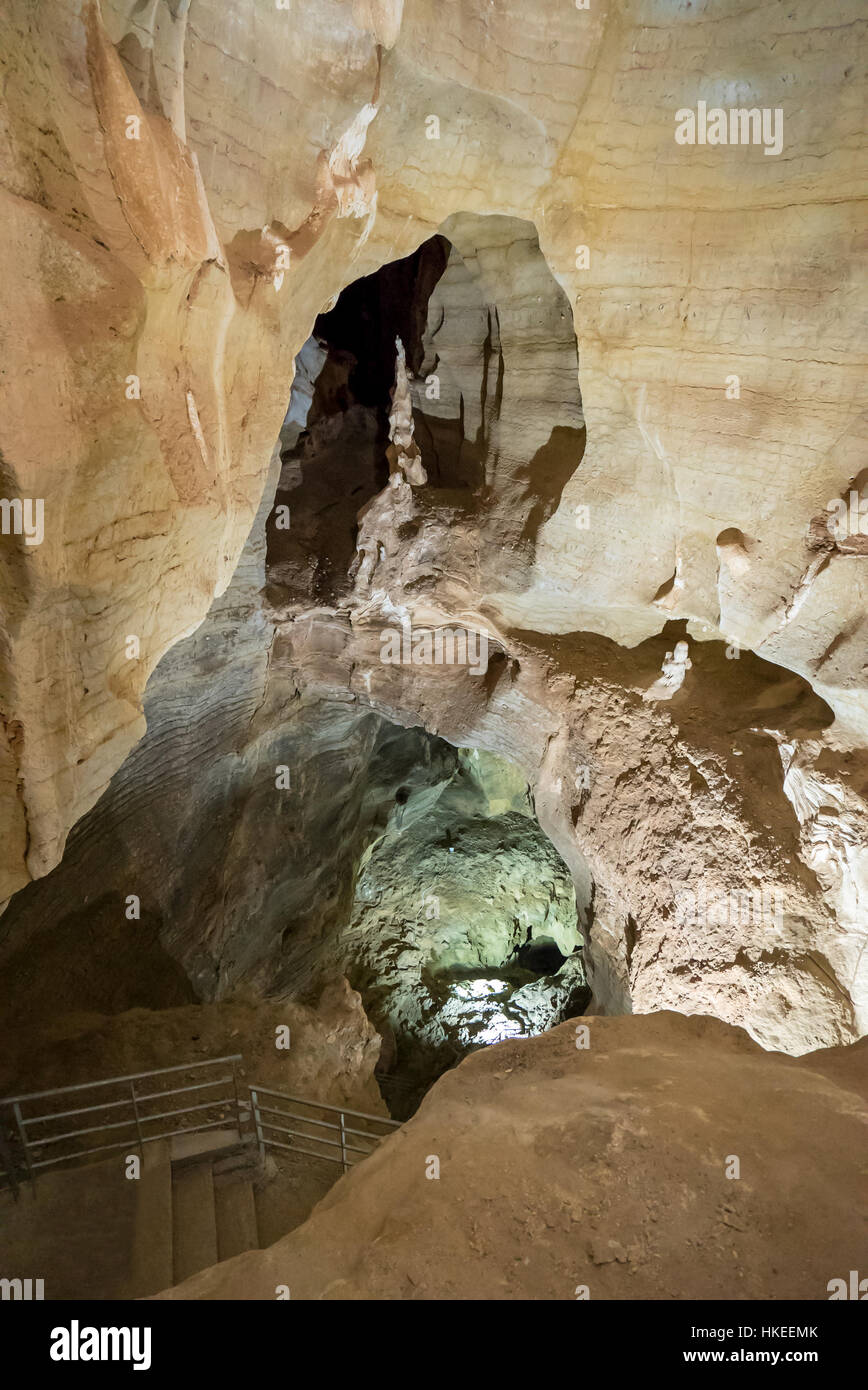 Stairs inside grotte du chameau (camel cave) east morocco Stock Photo