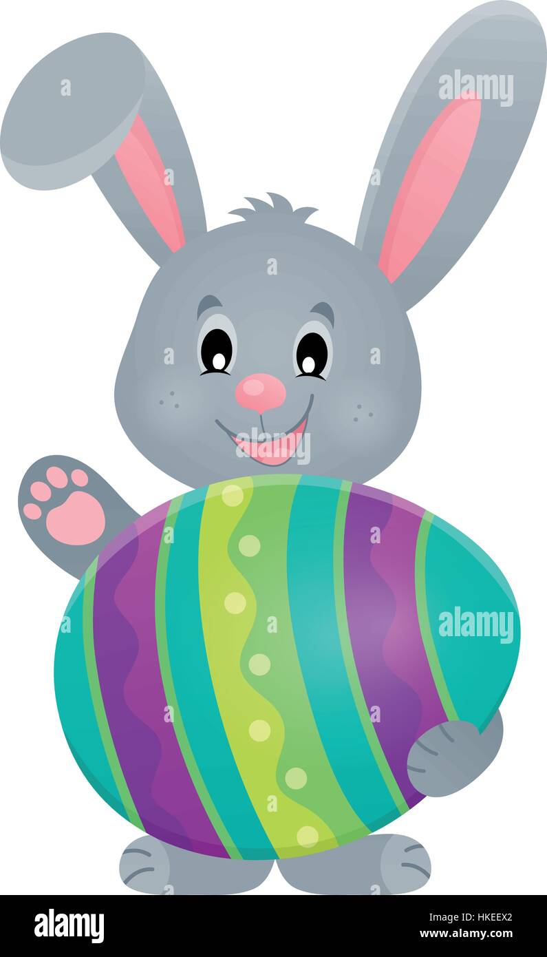 Stylized bunny with Easter egg theme 3 - eps10 vector illustration ...