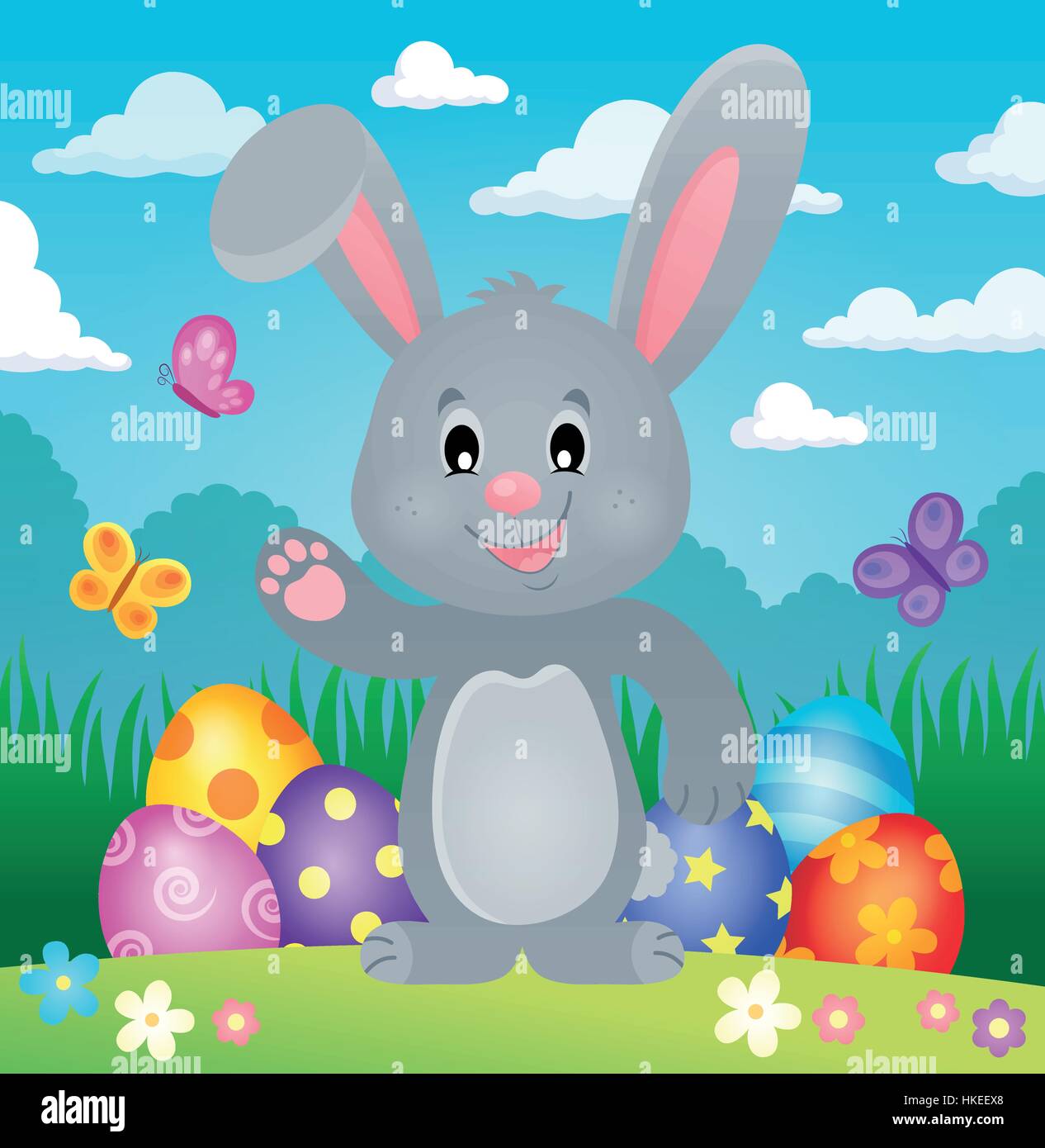 Stylized Easter bunny theme image 1 - eps10 vector illustration Stock ...