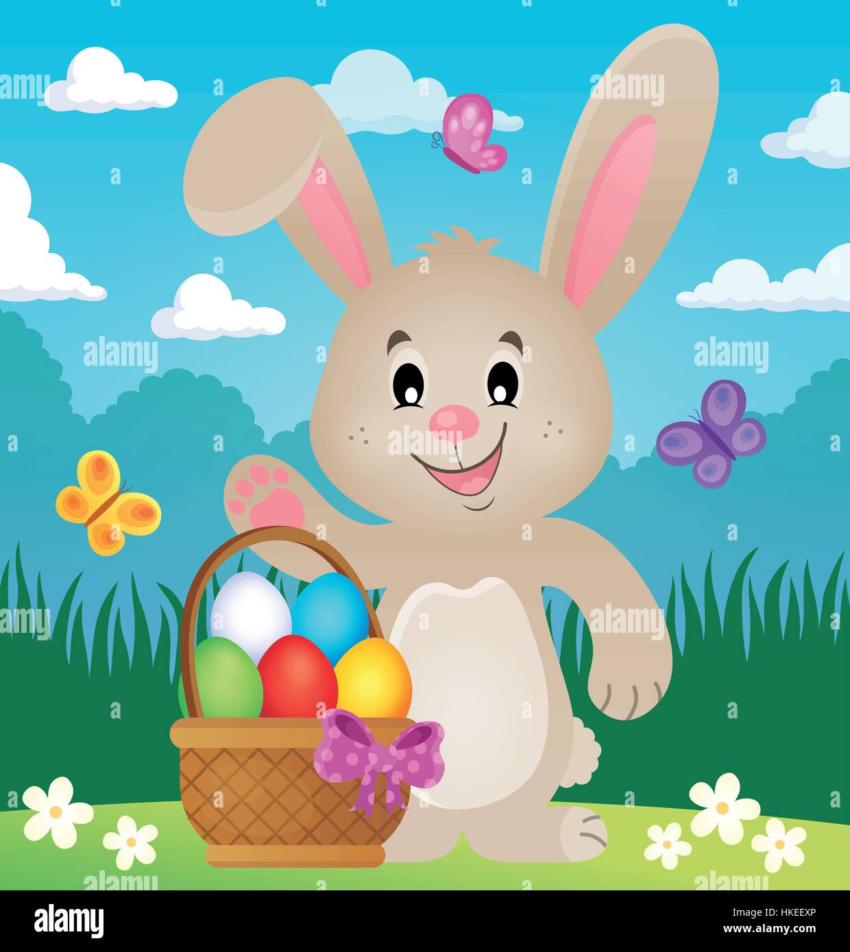 Stylized Easter bunny theme image 4 - eps10 vector illustration Stock ...