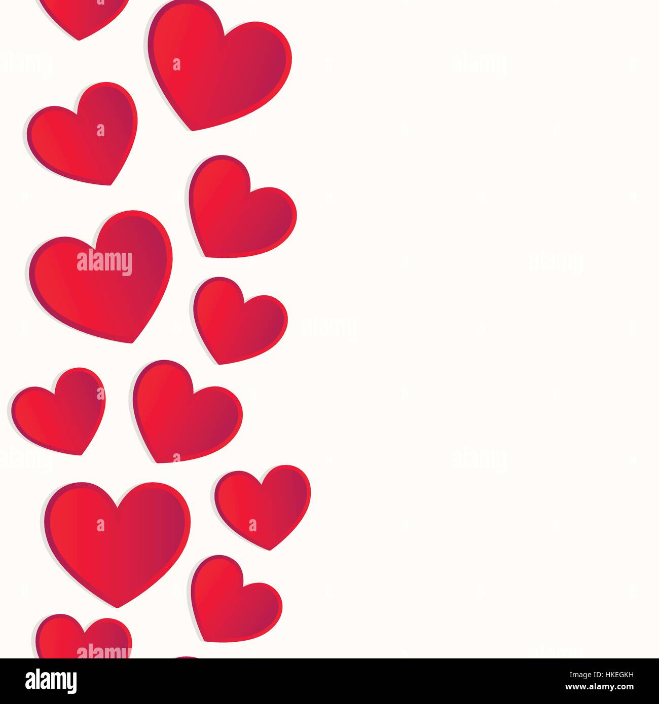 Seamless vertical border made of red hearts Stock Vector Image & Art ...