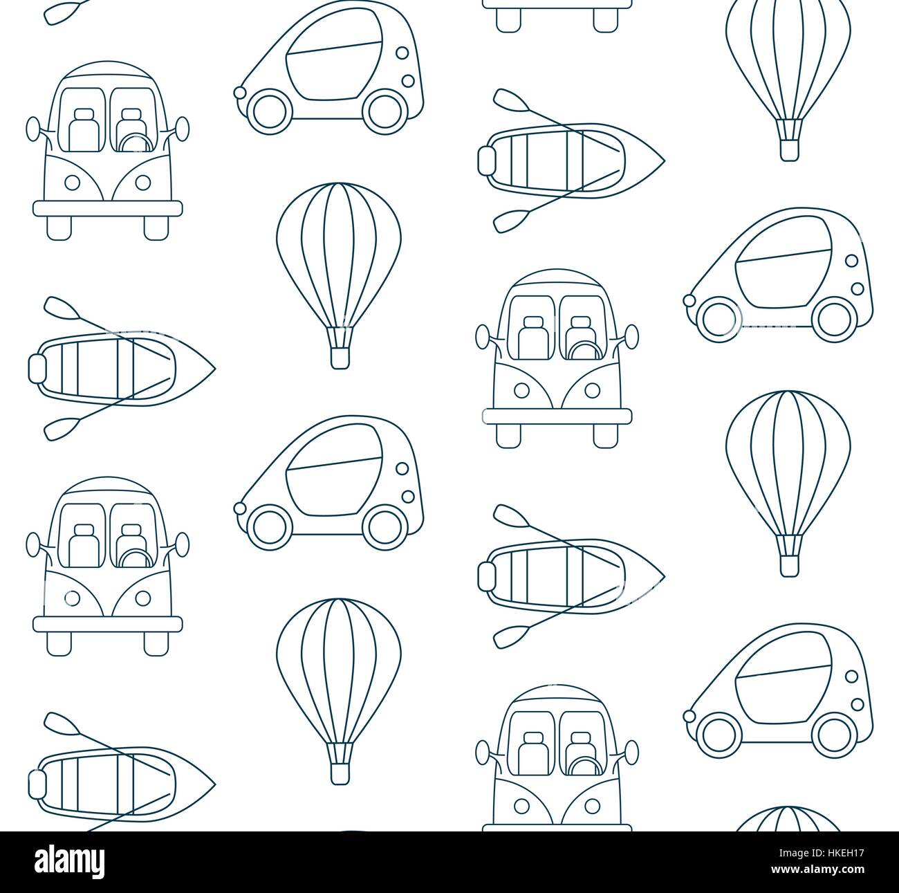 pic Means Of Transport Cartoon Images https www alamy com stock photo seamless pattern made of cartoon linear transport means on white background 132471731 html