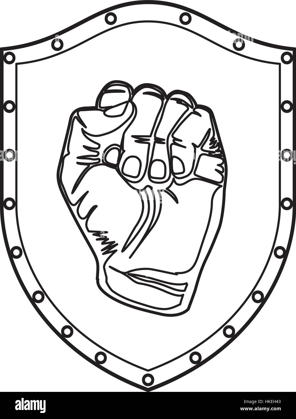 Raised fist symbol icon vector illustration graphic design Stock Vector