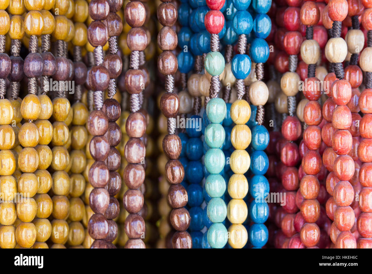 Colorful rosaries at a souvenir shop in Medjugorje, Bosnia and Herzegovina Stock Photo