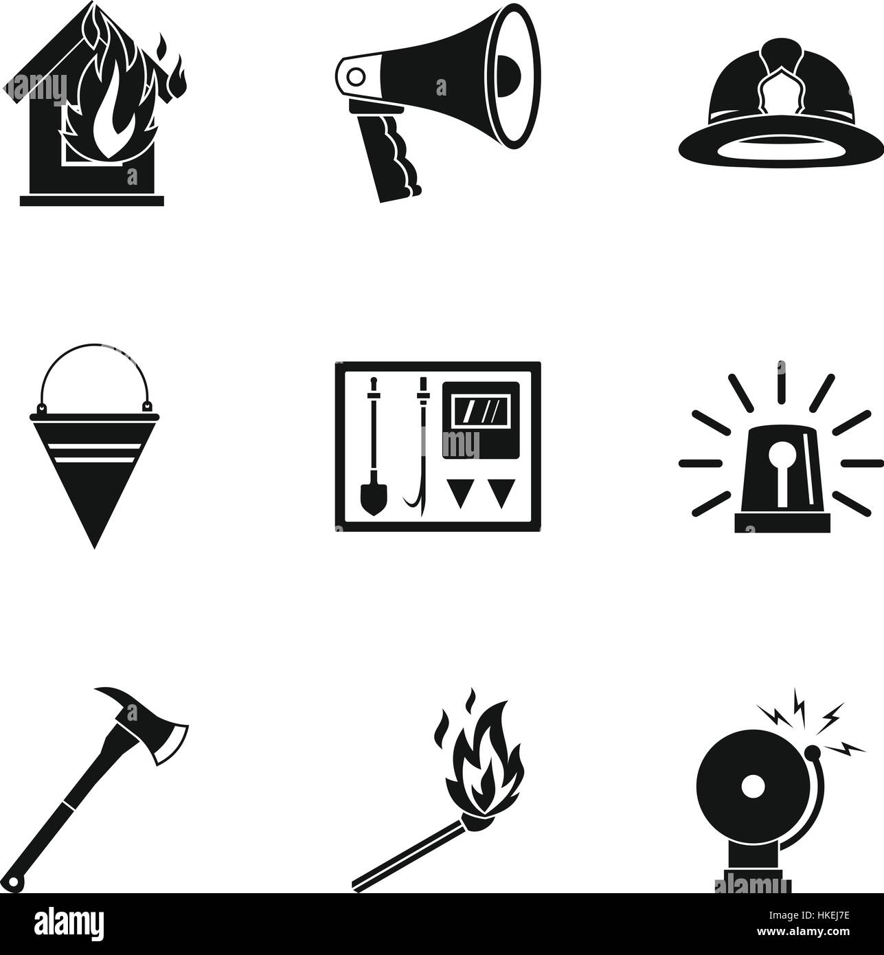 Burning icons set. Simple illustration of 9 burning vector icons for ...