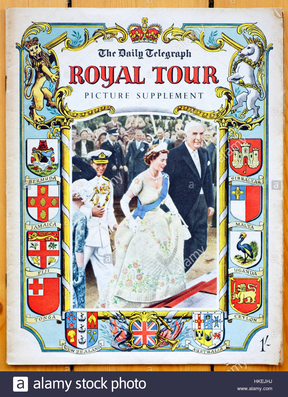 Daily Telegraph , Picture Supplement of the Royal Tour undertaken by Queen Elizabeth  1953-1954 Stock Photo