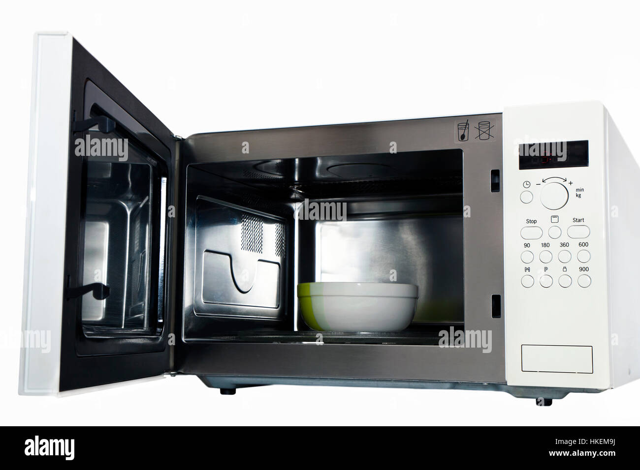 microwave oven with an open door Stock Photo Alamy