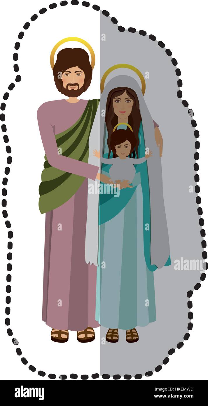 Virgin mary and joseph icon vector illustration graphic design Stock ...