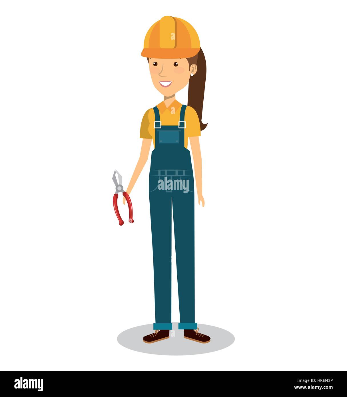 female builder avatar character vector illustration design Stock Vector ...