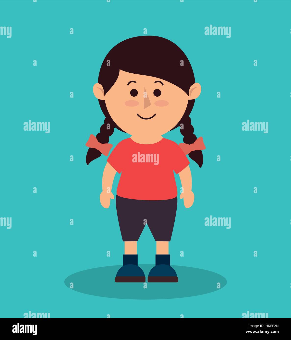 cute little girl drawing vector illustration design Stock Vector Image