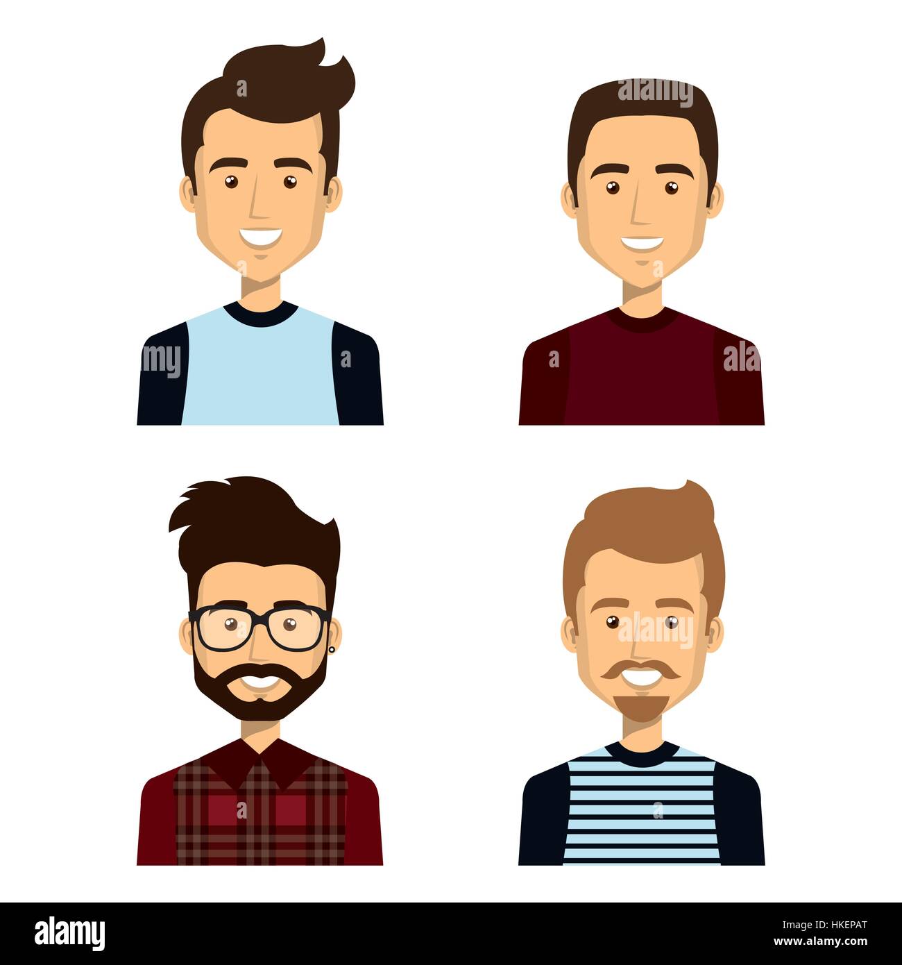 young people group avatars characters vector illustration design Stock ...