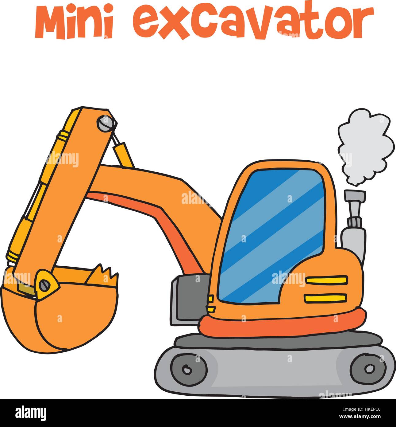 Cartoon mini excavator vector art Stock Vector Image & Art Alamy