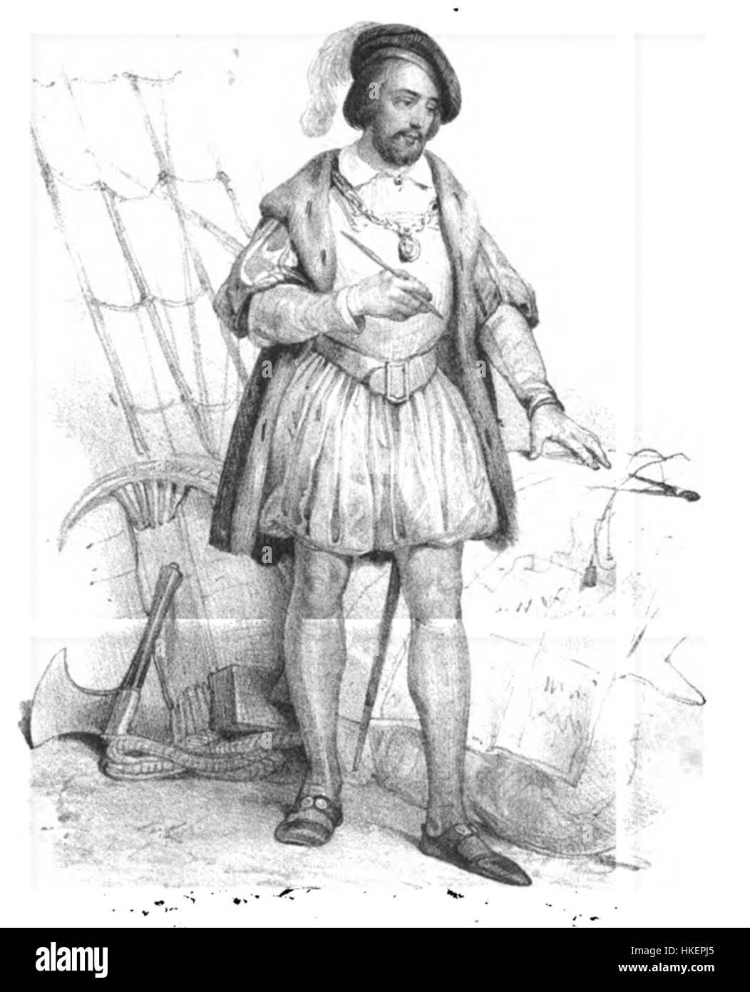 Paulain Baron de la Garde was a French military officer and notable figure in the late 18th century. His portrait exemplifies the artistic style of the time, capturing his dignified status and role in French society during the era of the Revolution. Stock Photo