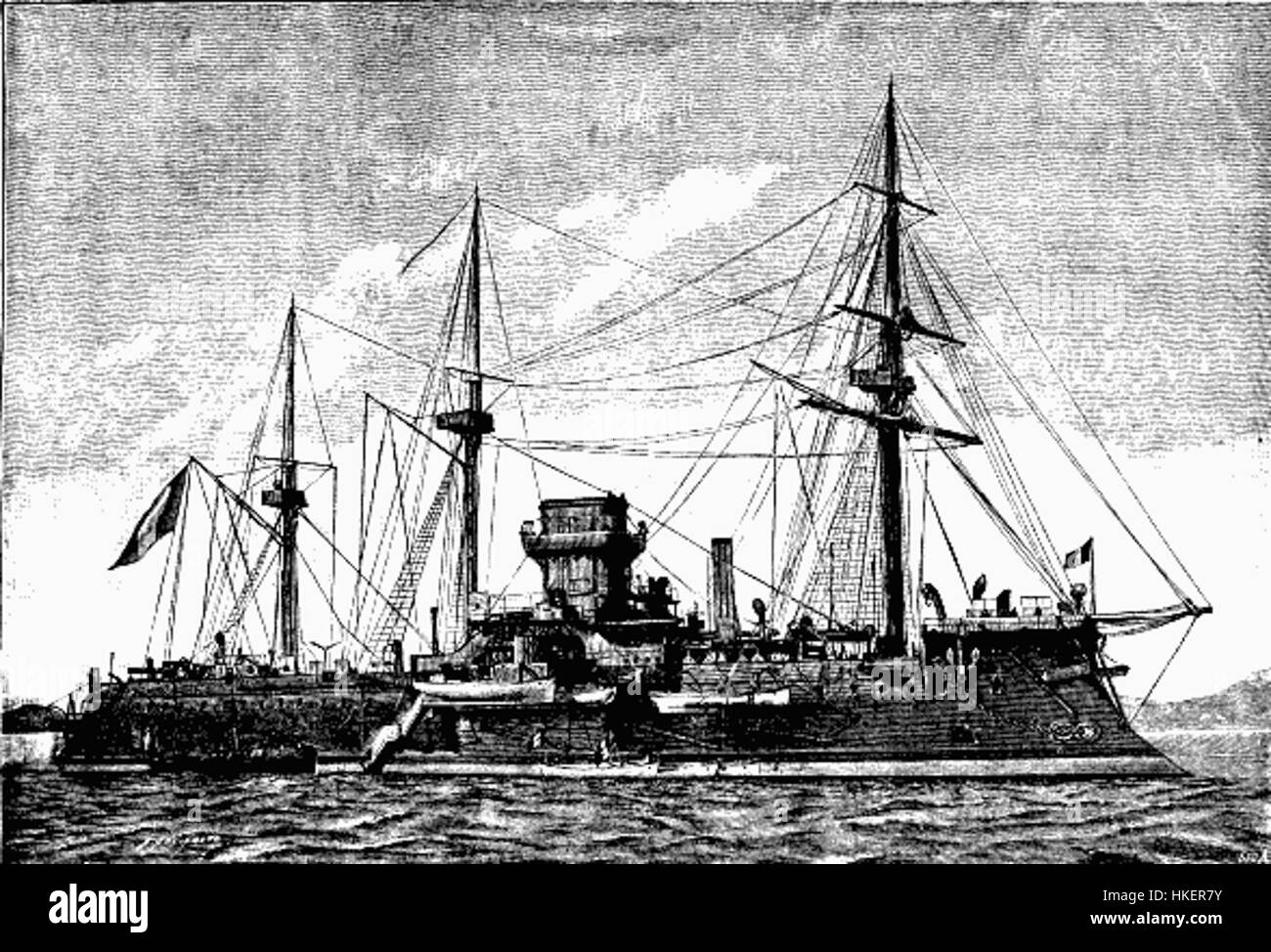 'Redoutable 1873' is an oil painting depicting the French warship ...