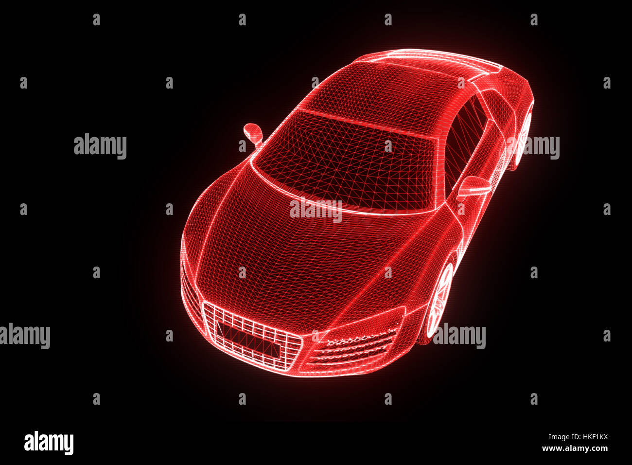 Racing Car Hologram Wireframe. Nice 3D Rendering Stock Photo - Alamy