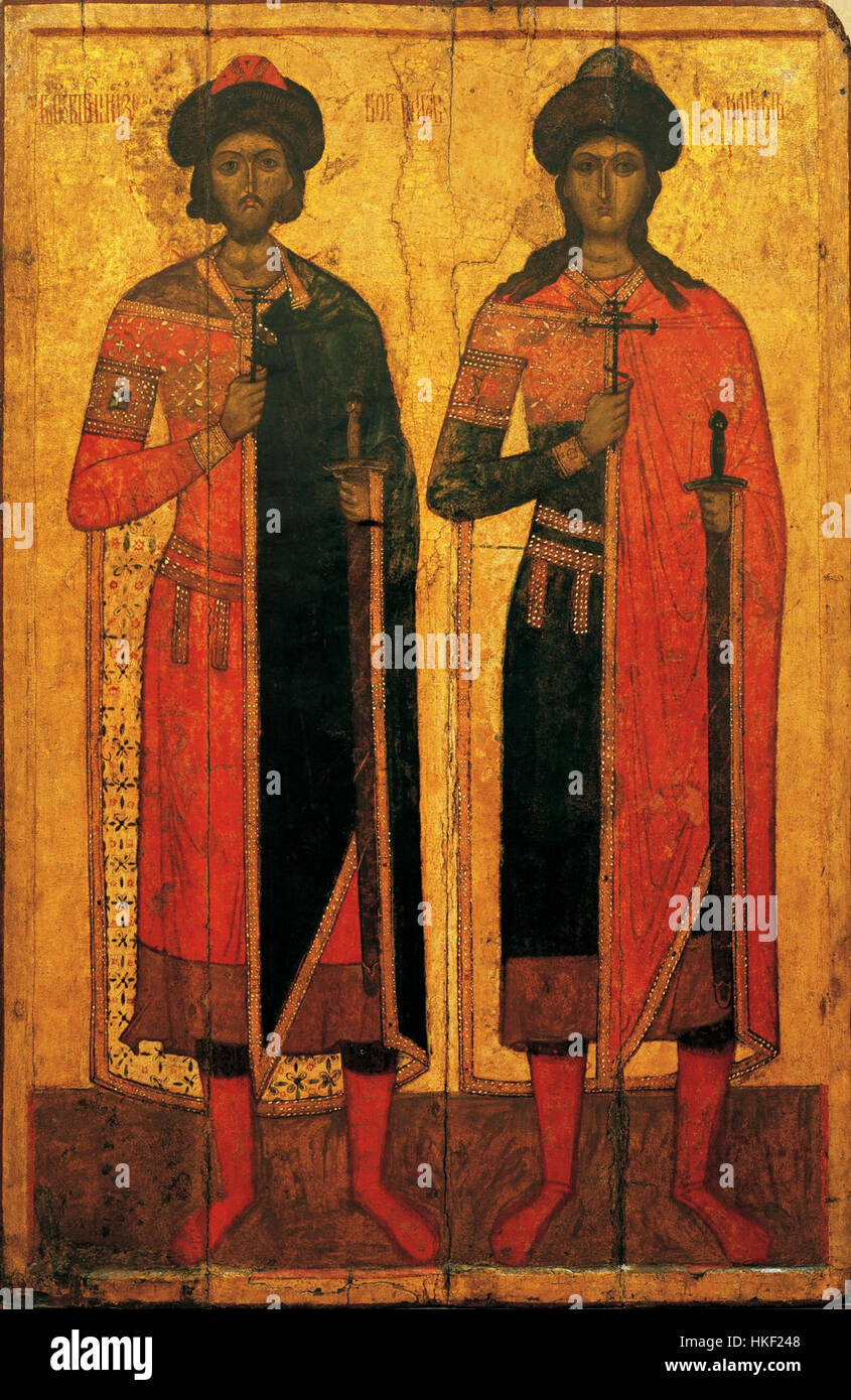 Boris and Gleb (icon, XIV c Stock Photo - Alamy