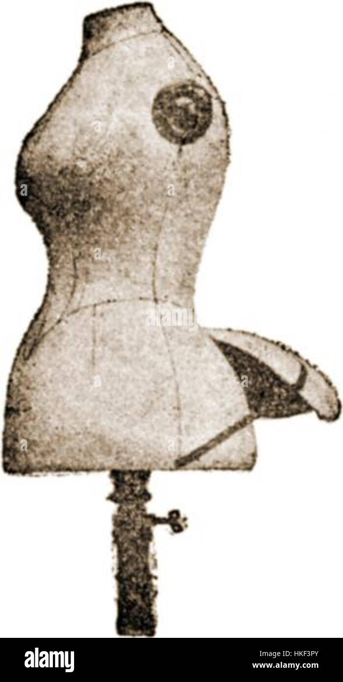 The dress form from 1885 represents the fashion and garment styles of ...