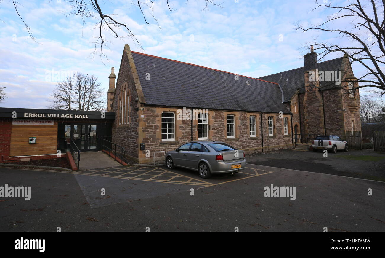Exterior of Errol Village Hall Scotland January 2017 Stock Photo
