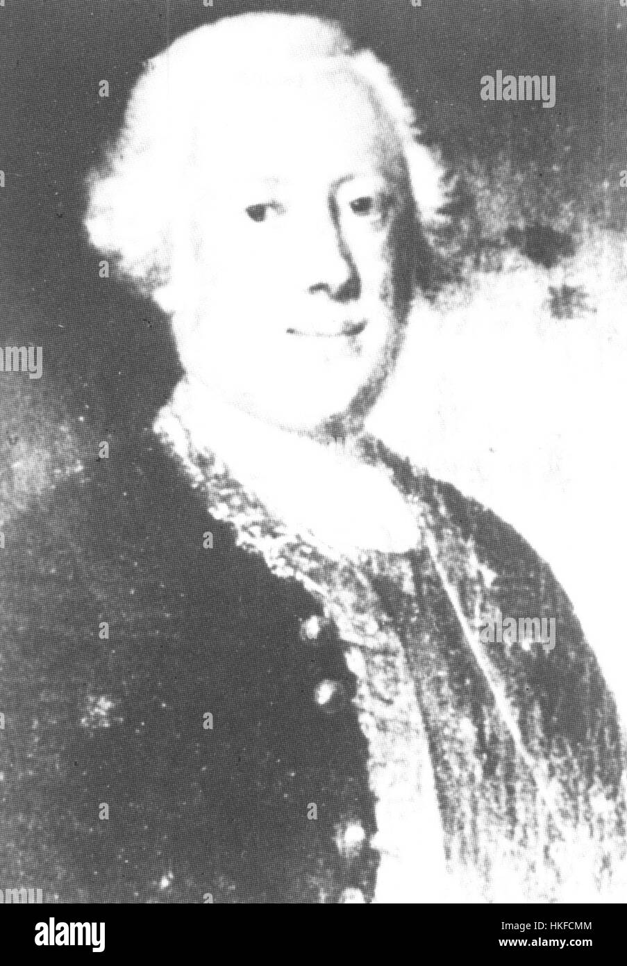 This 1740 portrait of Bogislaw Ulrich von Puttkamer captures the noble figure in a regal pose, reflecting his social status and the 18th-century European aristocracy. The painting is a fine example of European portraiture. Stock Photo