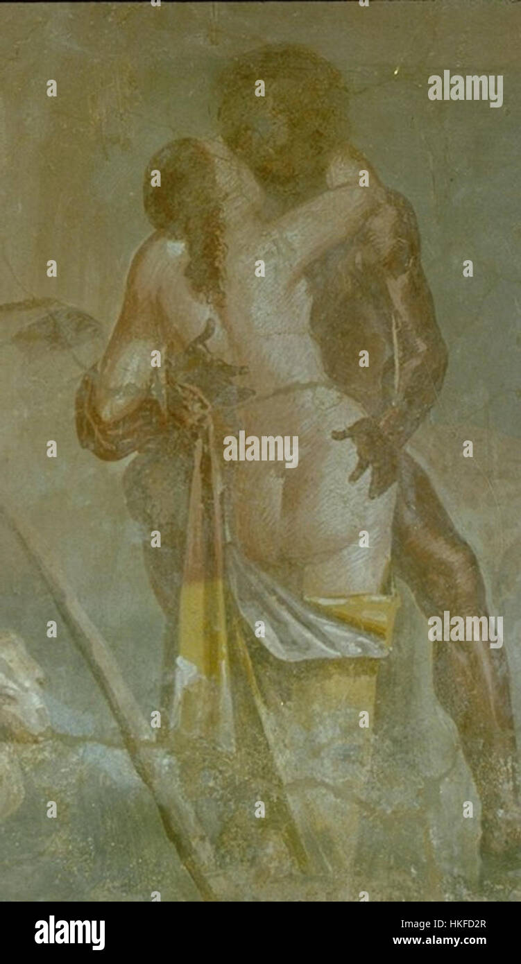 Polyphemus and Galatea kissing, Pompeii Stock Photo