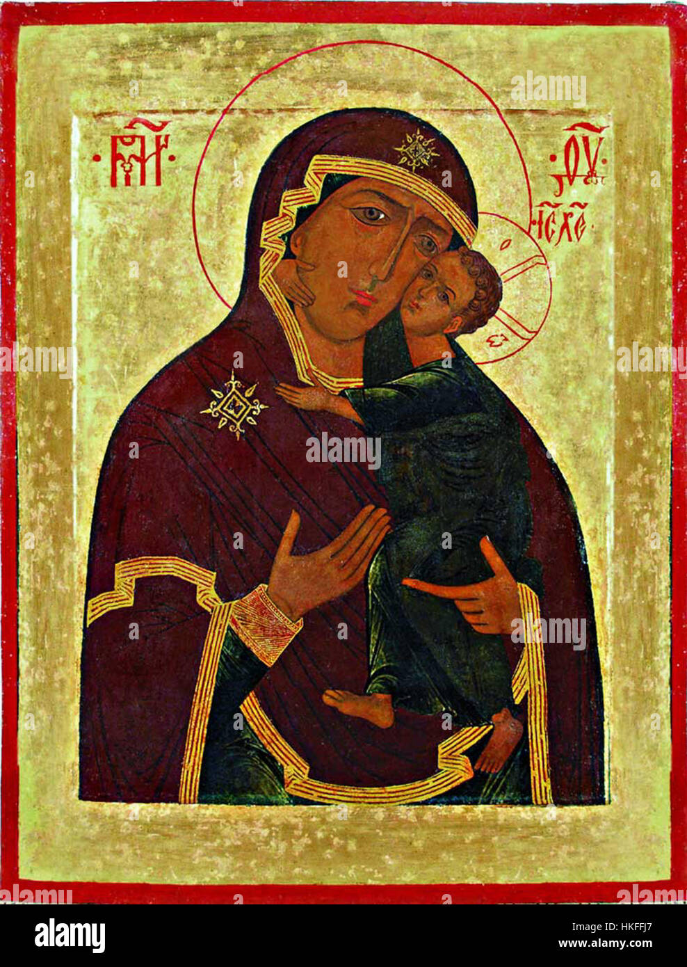 The 'Theotokos of Tolga' is a 19th-century icon, depicting the Virgin ...