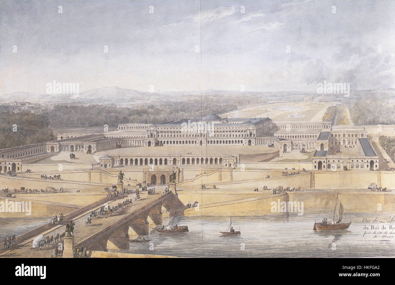 Vue du palais du Roi de Rome depuis le Champ de Mars Stock Photo