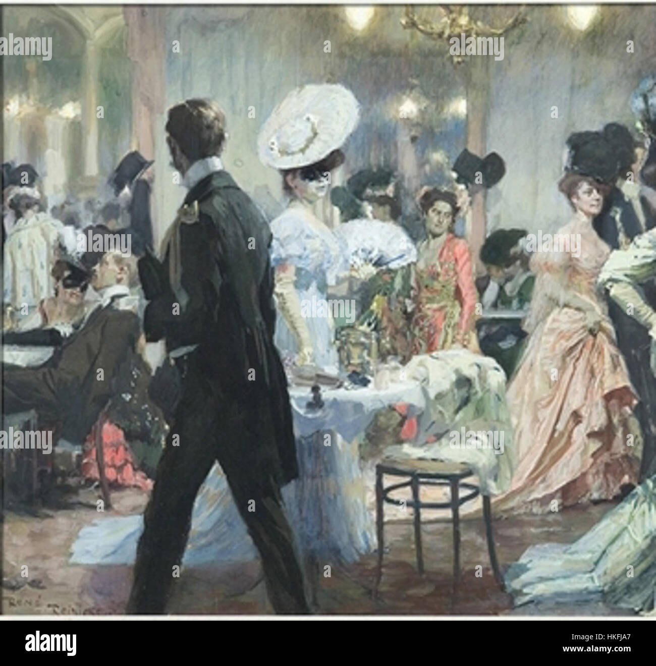 Rene Reinicke's 'Maskenball' (Masked Ball) is a vivid portrayal of a ...