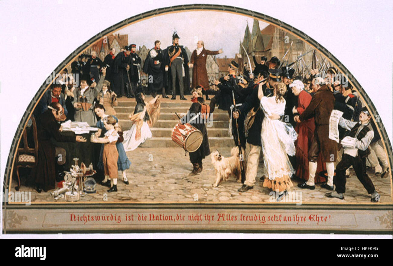 Die nationale Erhebung 1813 (1870 Anton von Werner) Stock Photo