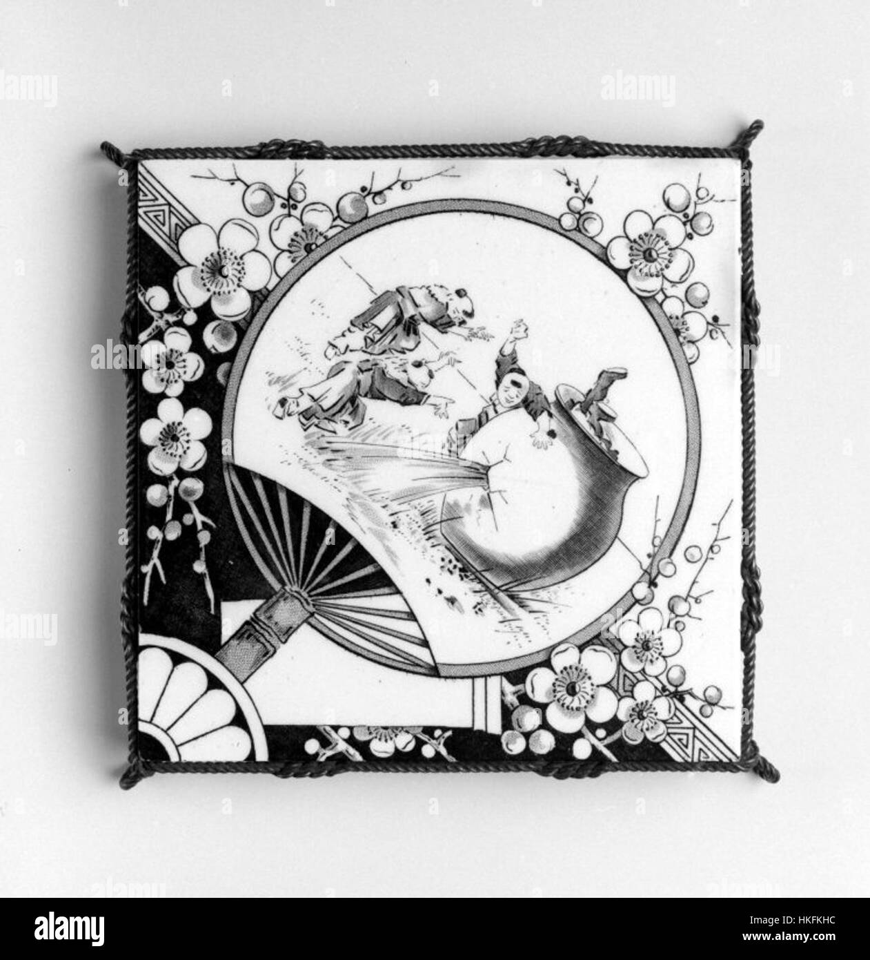 Brooklyn Museum   Tile in Metal Trivet Mount   International Tile Company   overall Stock Photo