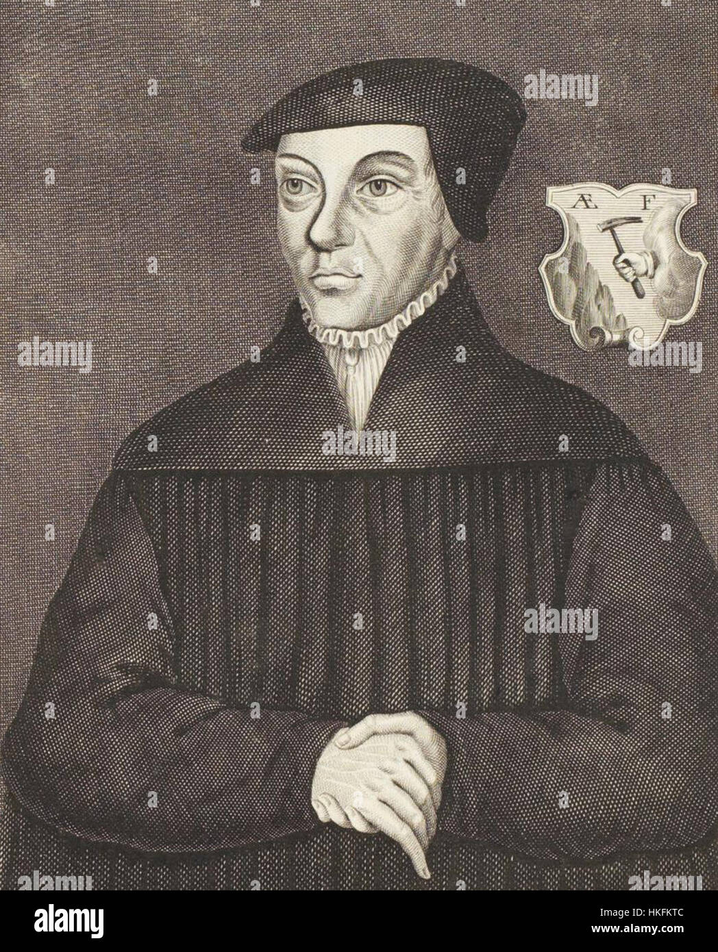 Aegidius Faber, a German artist active from 1490 to 1558, was known for his intricate woodcuts and engravings. This piece showcases his skill in detailed, fine-line art typical of the Renaissance period in Europe. Stock Photo