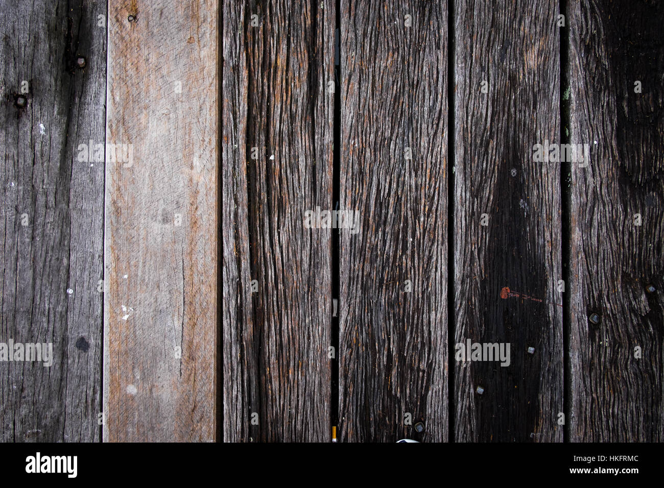 Weathered timber planks flat background texture Stock Photo