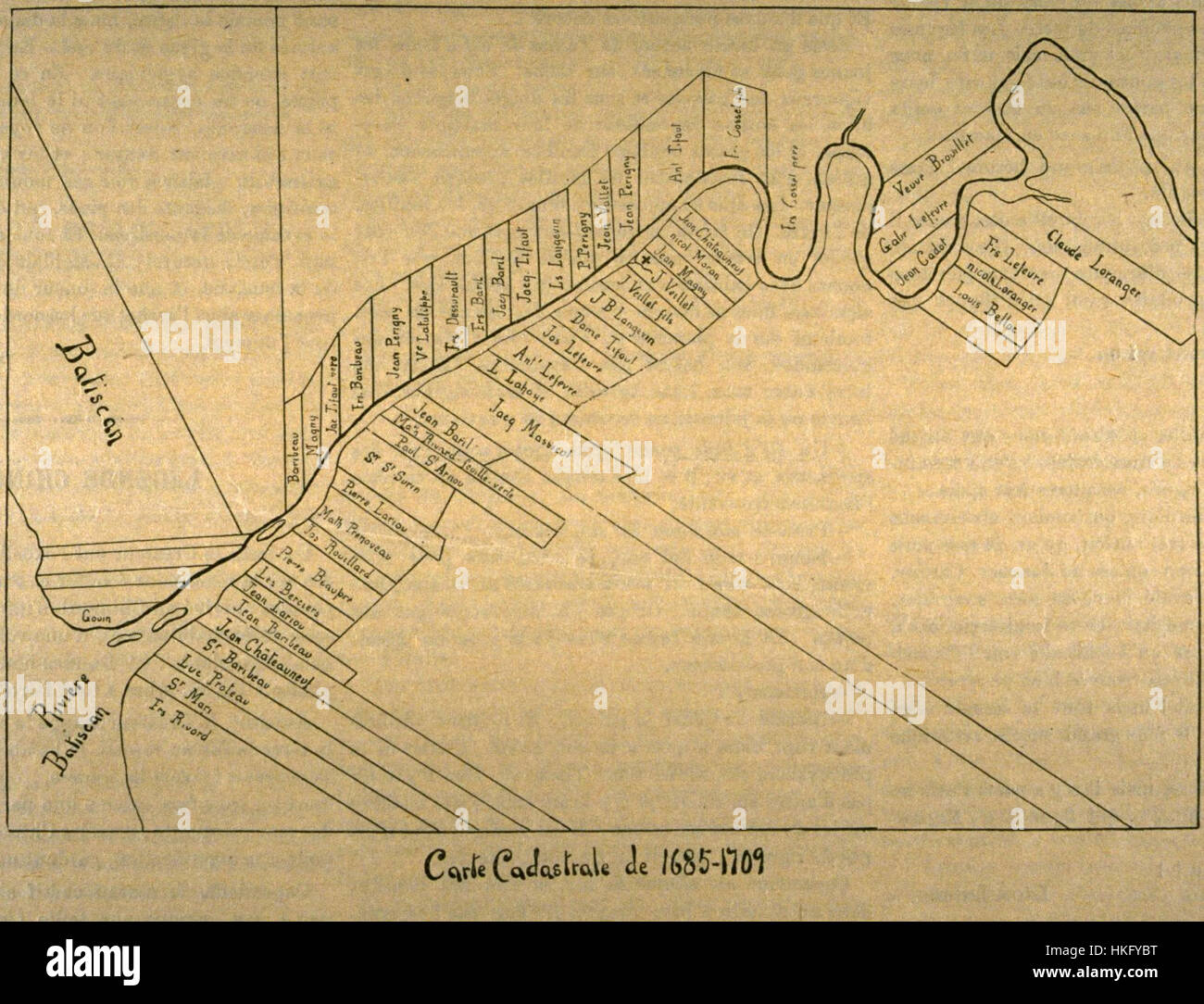 Sainte Genevieve de Batiscan Les premieres terres Carte cadastrale de